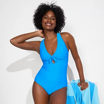 Women's Ottoman Tie Back Swimsuit, High Leg